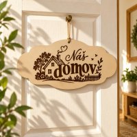Drevená tabuľka na zavesenie – Náš domov