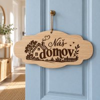 Drevená tabuľka na zavesenie – Náš domov