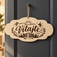 Drevená tabuľka na zavesenie – Vitajte