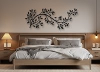 Drevená vetvička na stenu - Listová dekorácia