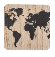 Drevené podnosy mapa sveta - Čierne