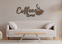Drevený nápis na stenu – Coffee time