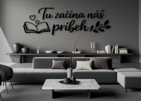 Drevený citát na stenu – Tu začína náš príbeh