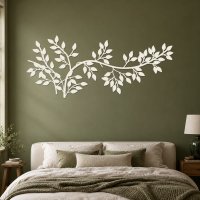 Drevený obraz na stenu – Boho vetva s listami
