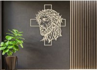 Drevený obraz na stenu - Hlava Ježiša s tŕňovou korunou