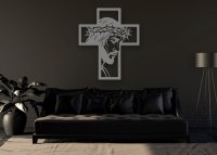 Drevený obraz na stenu - Ježiš na kríži profil