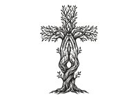 Drevený obraz na stenu - Kríž Strom života