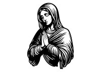 Drevený obraz na stenu - Panna Mária v modlitbe