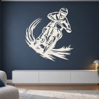 Drevený obraz na stenu – Motokros v zákrute