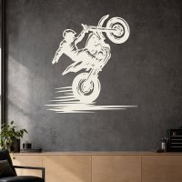 Drevený obraz na stenu – Motorka na zadnom kolese