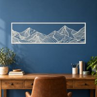 Drevený obraz na stenu – Panoráma hôr v rámiku