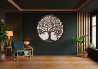 Drevený strom života Premium – dvojvrstvové prevedenie (orech + prírodné drevo)