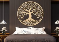 Drevený strom života na stenu – Kruhová harmónia