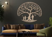 Drevený strom života na stenu – Rodinné puto