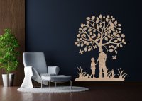 Drevený strom života na stenu – Otec a syn