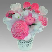 Mydlová Kytica - ružovo - biela