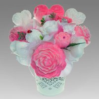 Mydlová Kytica - ružovo - biela