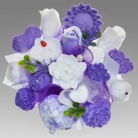 Mydlová Kytica - fialovo - biela