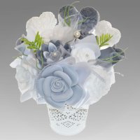 Mydlová Kytica - sivo - biela