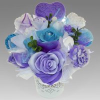 Mydlová Kytica - fialovo, modro, biela