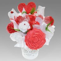 Mydlová Kytica - červeno biela