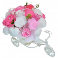 Mydlová Kytica bicykel - ružovo, biela