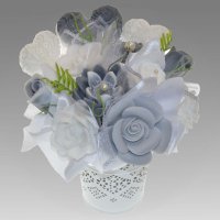 Mydlová Kytica - sivo - biela