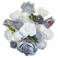 Mydlová Kytica - sivo - biela