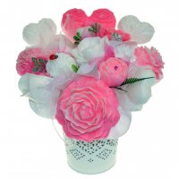 Mydlová Kytica - ružovo - biela