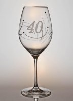 Výročný pohár na víno swarovski - K 40. narodeninám