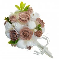 Mydlová Kytica bicykel - hnedo, biela