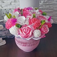 Originálna mydlová kytica - Ružová