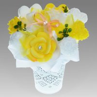 Mydlová Kytica - žlto - biela