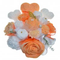 Mydlová Kytica - oranžovo - biela