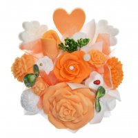 Mydlová Kytica - oranžovo - biela