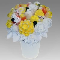 Mydlová Kytica - žlto - biela XL