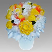 Mydlová Kytica - žlto - biela XL