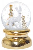 Snehová guľa zlatá so sobom