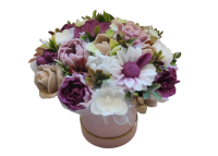 Luxusná mydlová kytica v boxe - vínová