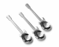 Gitarové kovové čajové lyžičky SILVER 3 ks