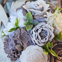 Mydlová kytica v keramickom kvetináči - Tmavo hnedá