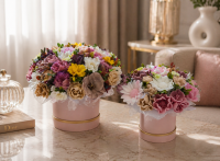 Luxusná mydlová kytica v boxe - nežná