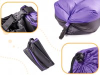 Samonafukovacie lehátko Lazy Bag - čierno - fialové  185 x 70 cm