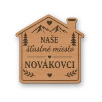 Personalizovaná drevená tabuľka domček XL - Naše šťastné miesto
