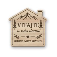 Personalizovaná drevená tabuľka domček XL - Vitajte u nás doma