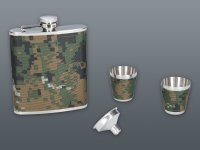 Ploskačka s 2 pohárikmi a lejkom