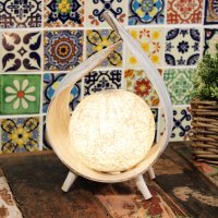 Prírodná kokosová lampa - Biela
