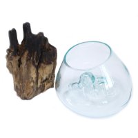 Roztavené sklo na dreve - Veľká misa