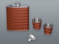 Ploskačka s 2 pohárikmi a lejkom