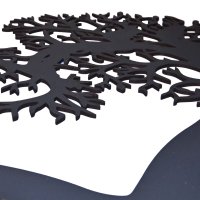 Rodinný strom z dreva na stenu - Mama, otec, dcéra a pes